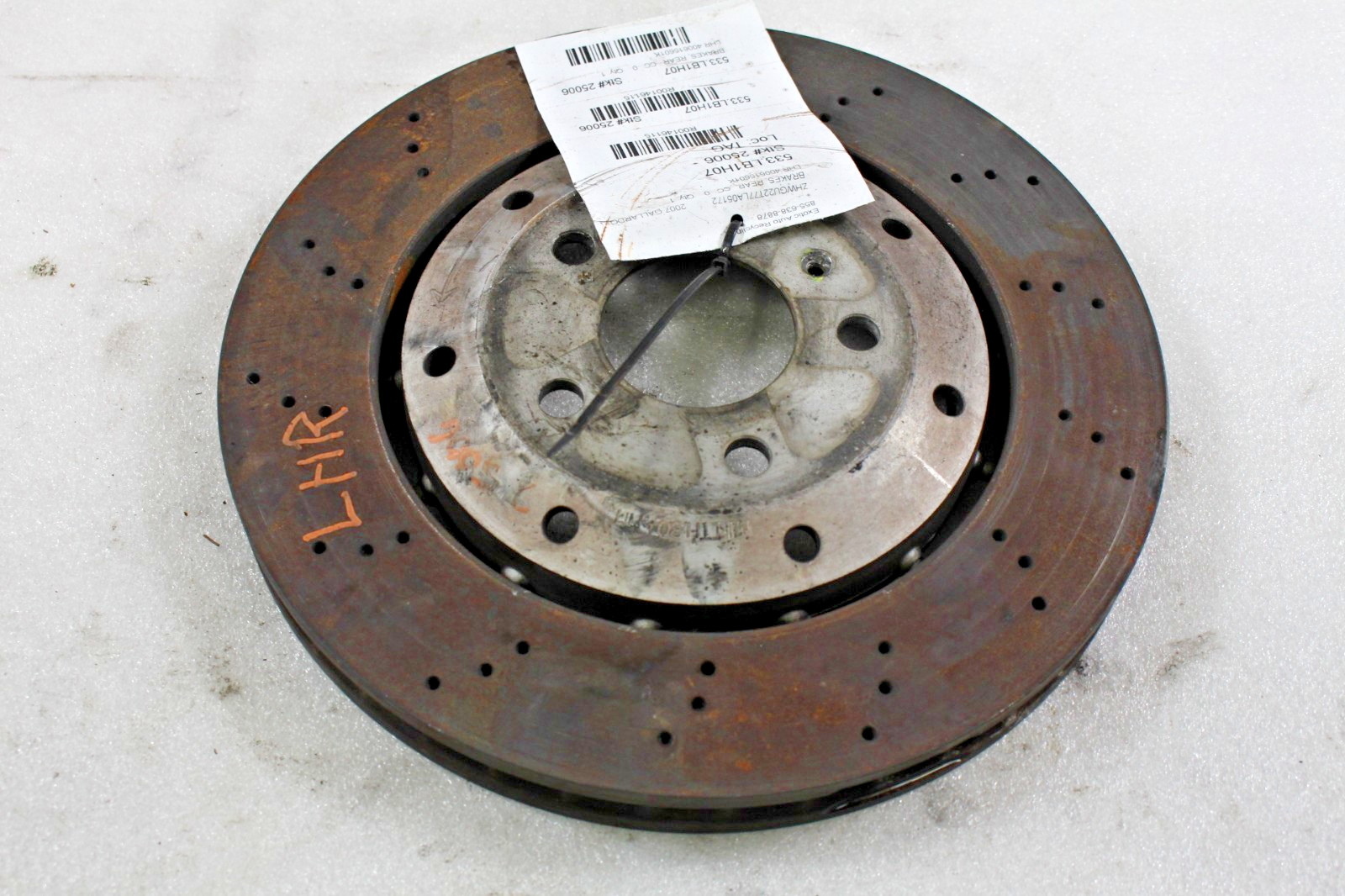 Lamborghini Gallardo Coupe, Spyder, LH, Rear Brake Rotor, Used, P/N 400615601C