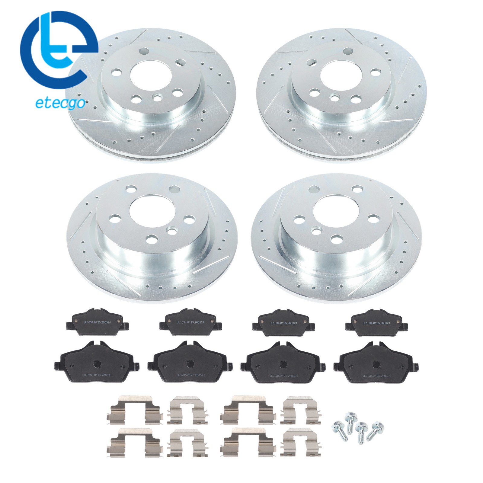 For Mini Cooper F56/F57 2015-2016 L3 1.5L Drilled Brake Rotor & Brake Pads