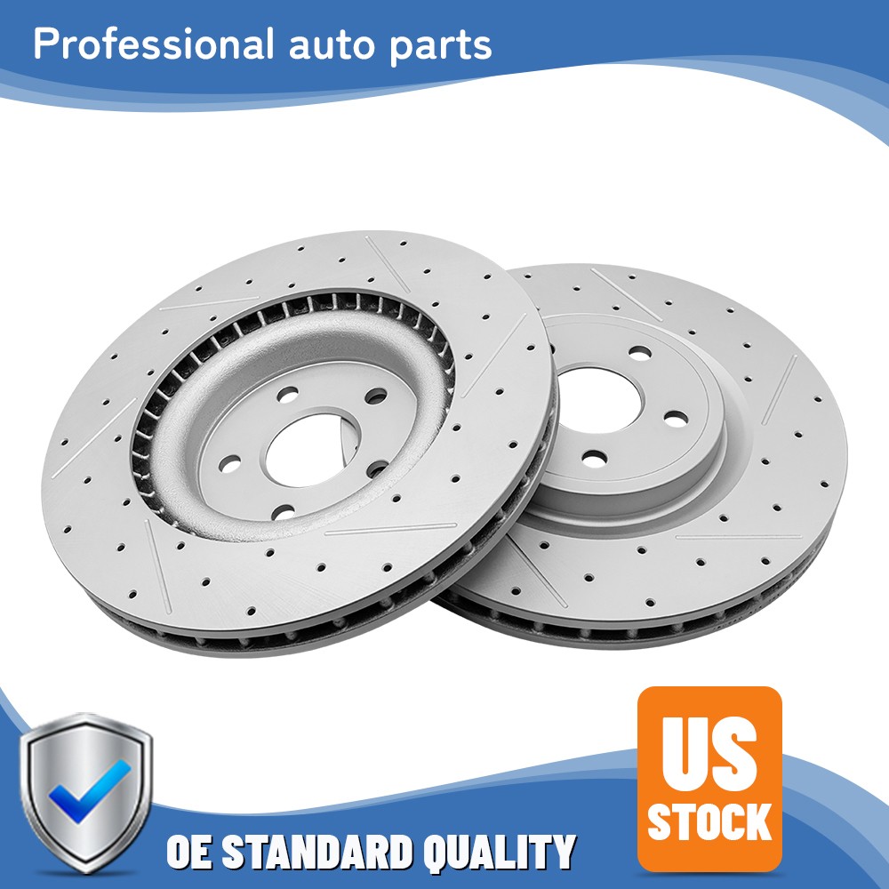 Front Disc Brake Rotors Set For Dodge Durango 2018 2019 2020 Jeep Grand Cherokee