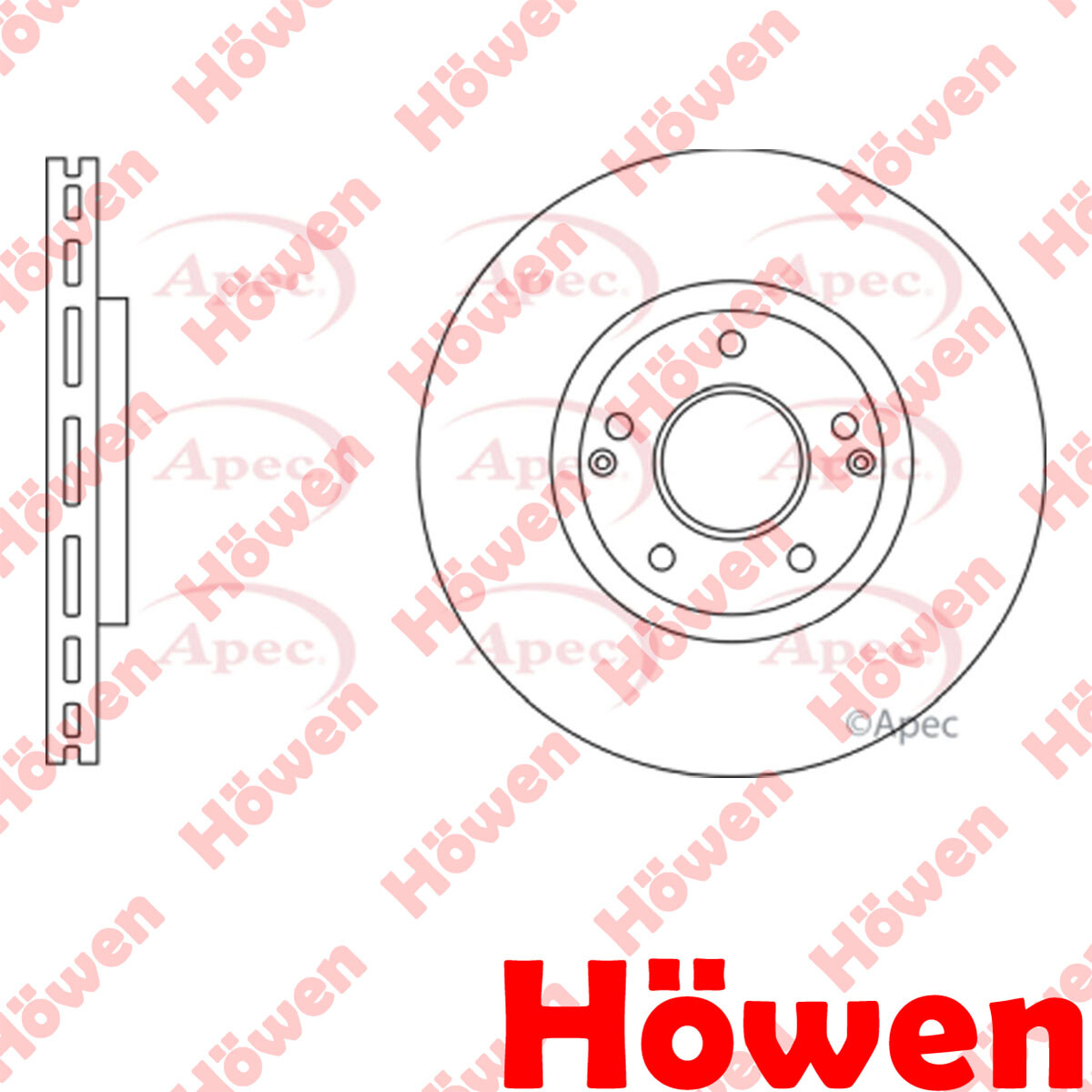 Fits Ssangyong Tivoli 2015- XLV 2016- 1.6 D Brake Disc Front Howen 4144135001