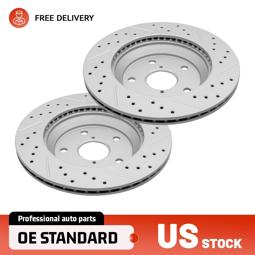 285mm Rear Drilled Brake Rotors Set for 2024 Subaru Crosstrek 2019-2024 Forester