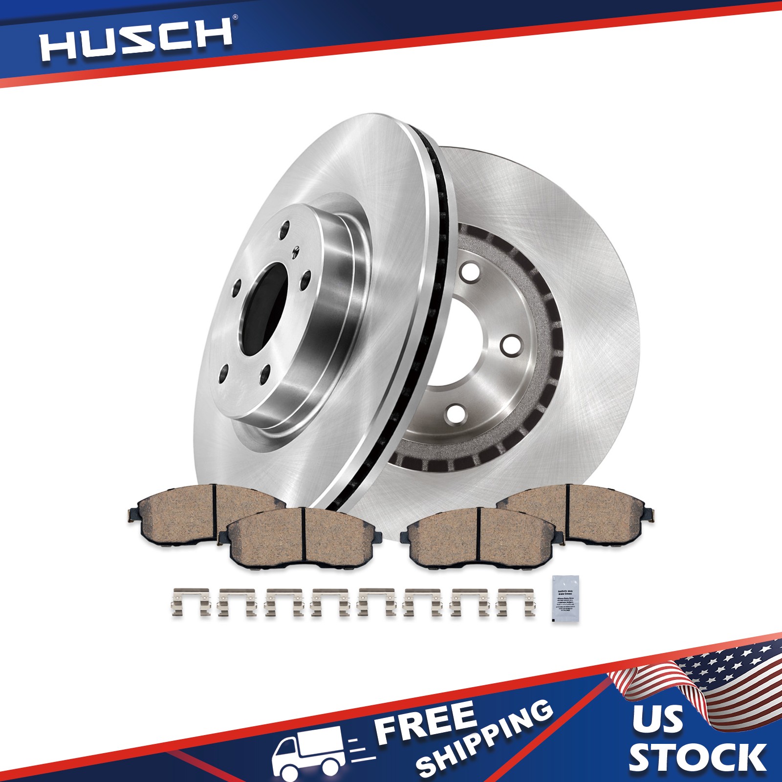Front Disc Brake Rotors + Ceramic Pads Kit for Infiniti G35 AWD Brake Pads kit