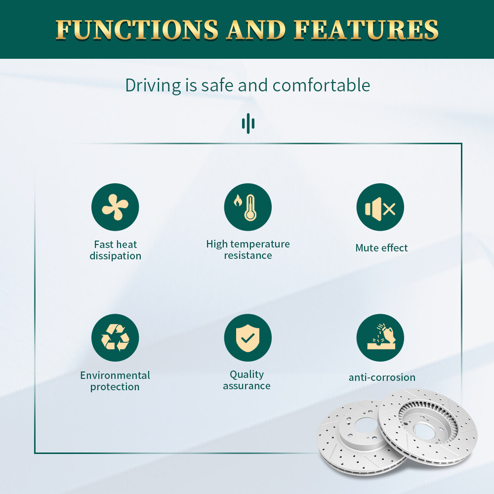 Front Drilled Disc Brake Rotors for Nissan Altima 2013 2014 2015 2016 2017- 2023