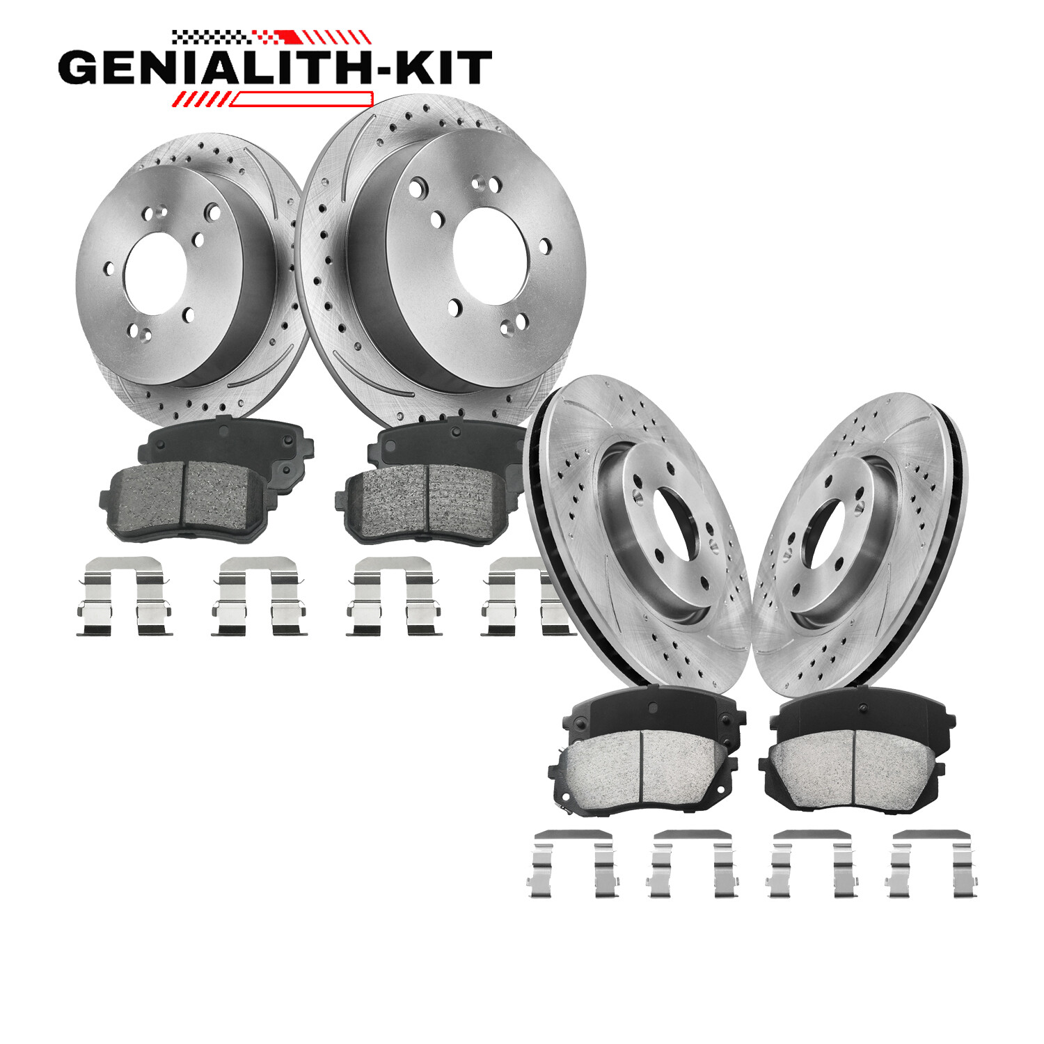 AWD 284mm Front & Rear Brake Rotors + Brake Pads Kit for Hyundai Tucson Sportage