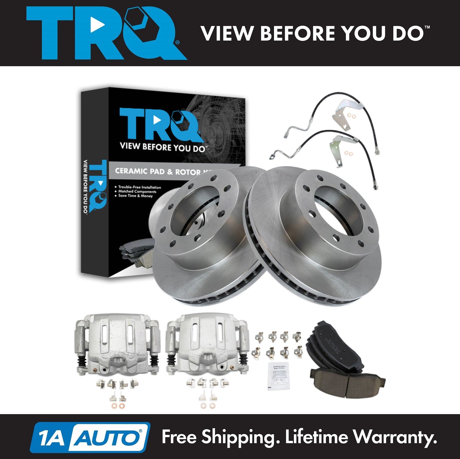 TRQ Brake Pad & Rotor Kit Ceramic Fits 2008-2009 Ford F-350 Super Duty