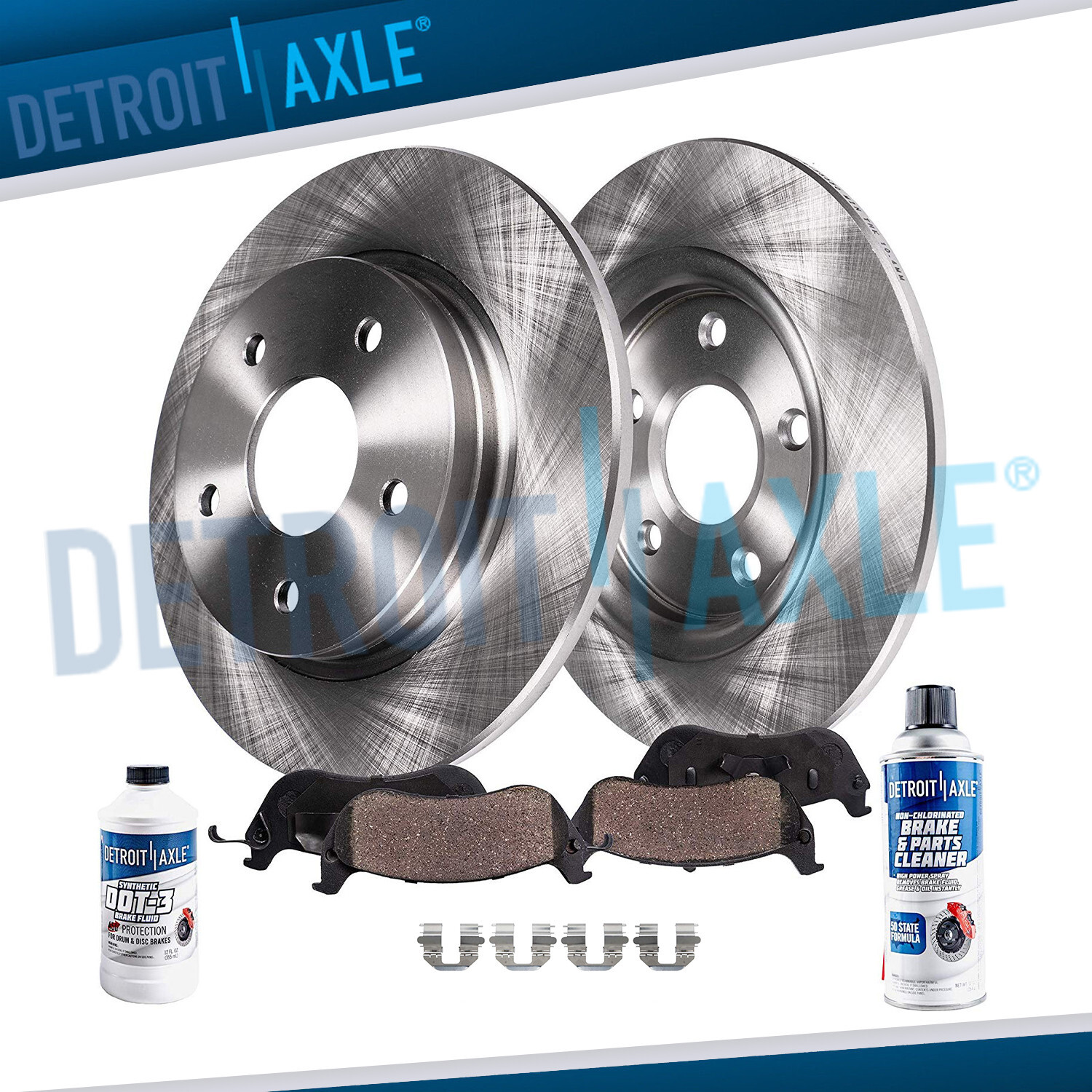Brake Solid Rotors + Brake Ceramic Pads for Toyota Venza Rear Brakes Pads Kit