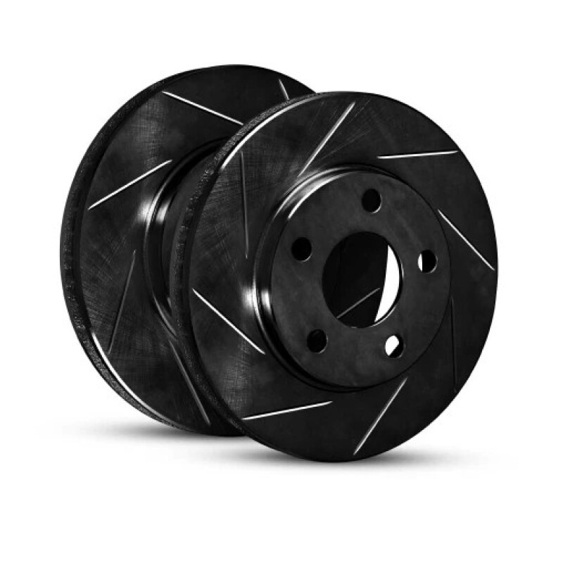 R1 Concepts Rear Right Slotted Black Brake Rotor for Toyota Land Cruiser