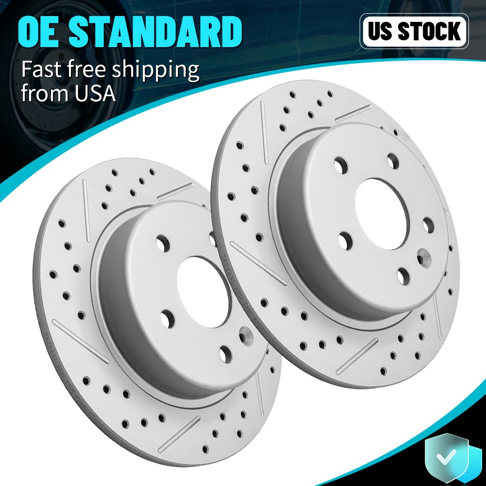 264mm Rear Brake Disc Rotors Set For Chevy Volt 2016-2018 2019 Cruze Bolt EV EUV