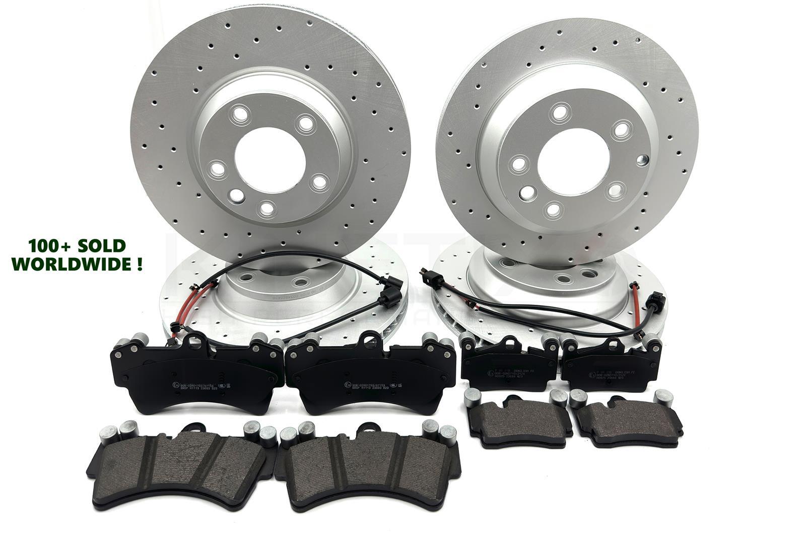 FOR AUDI Q7 VW TOUAREG PORSCHE CAYENNE FRONT REAR DRILLED BRAKE DISCS PADS WIRES