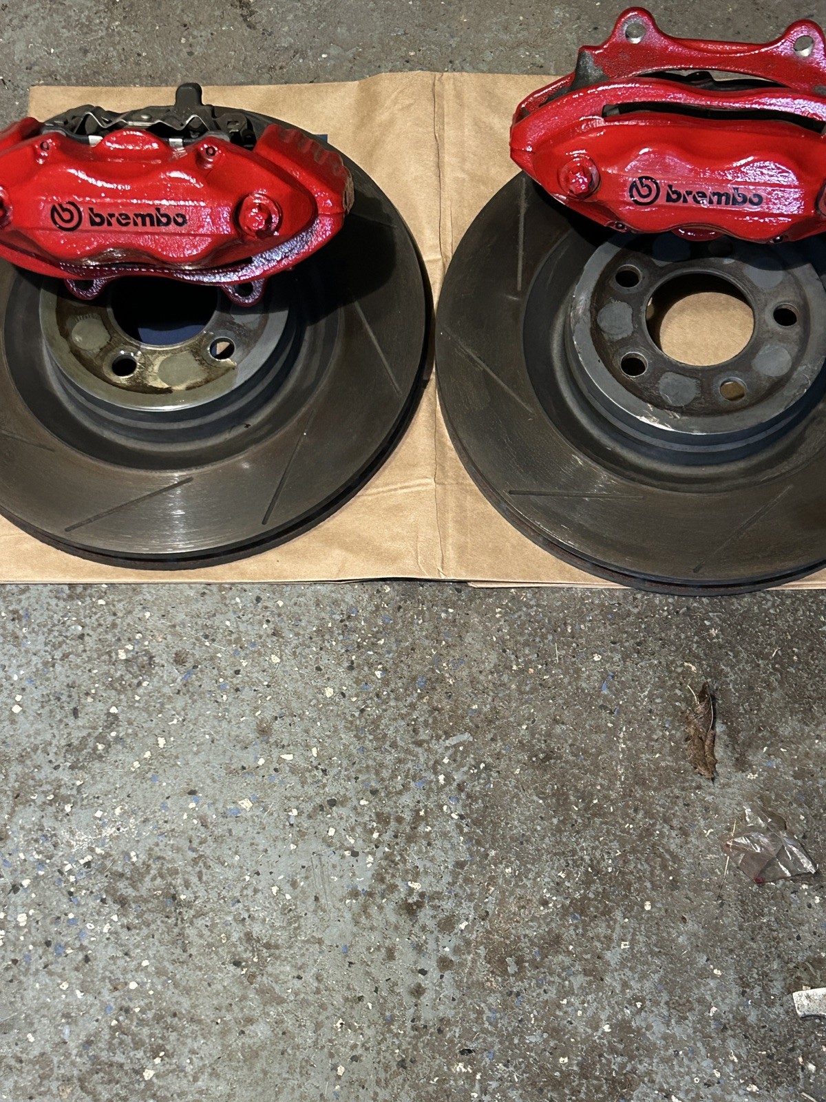 4 Piston Front Brembo Calipers with 14.2 inch Rotors.