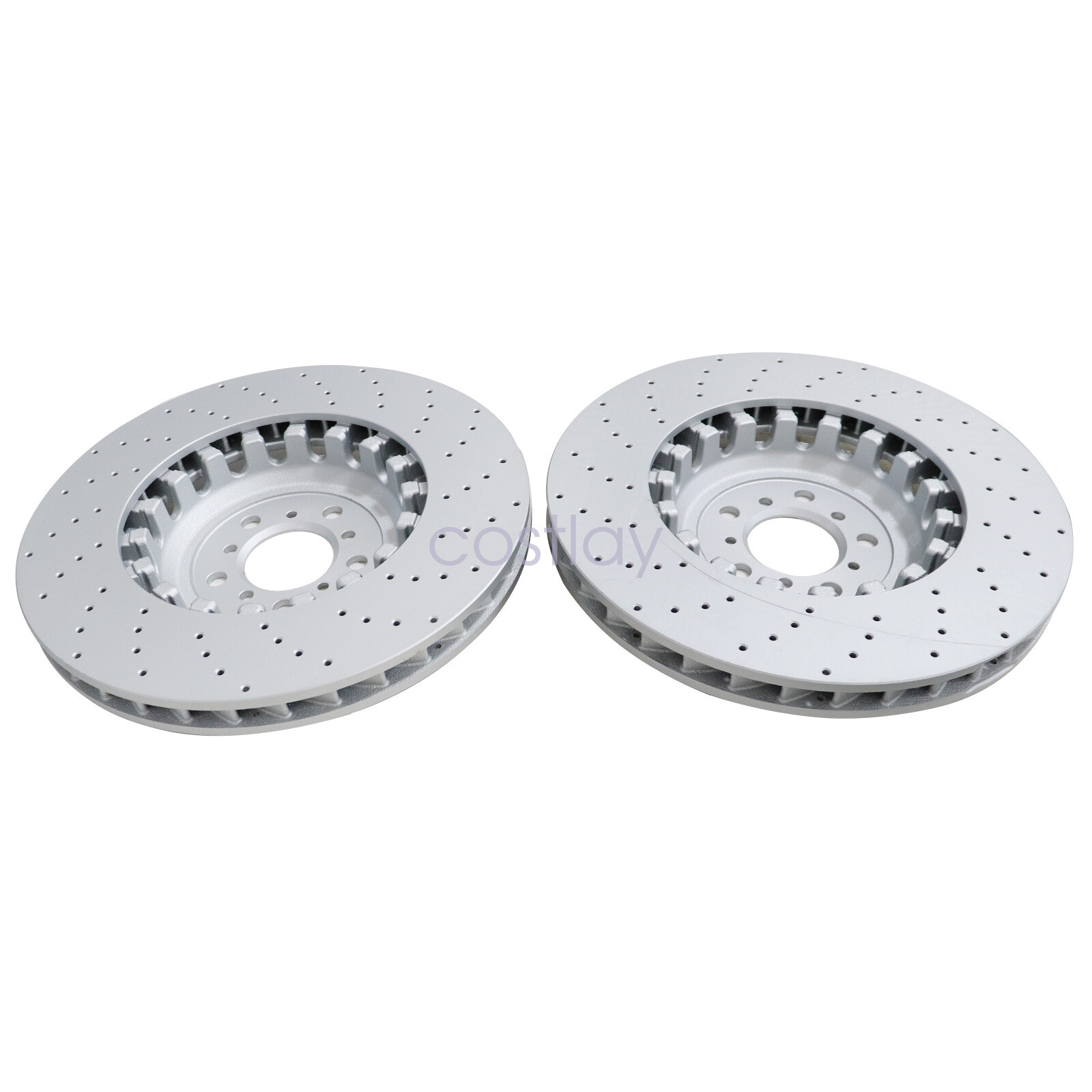 2X Front Vented & Drilled Disc Brake Rotors For BMW F10 F12 F13 M5 M6