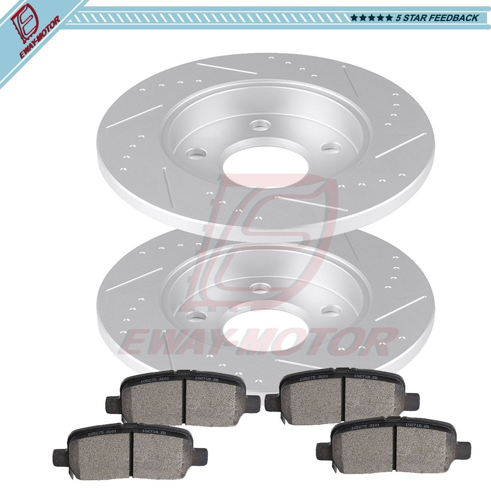 For Buick Allure LaCrosse Chevrolet Pontiac Rear Ceramic Brake Rotors And Pads