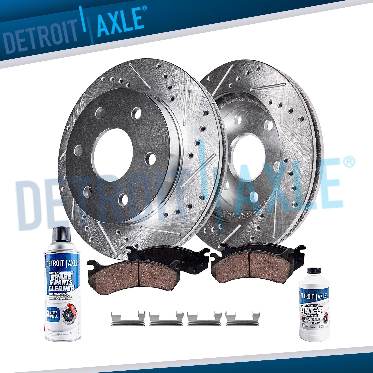 12″ 305mm Front Drilled Slotted Rotors Brake Pads for Chevy Tahoe Yukon Safari