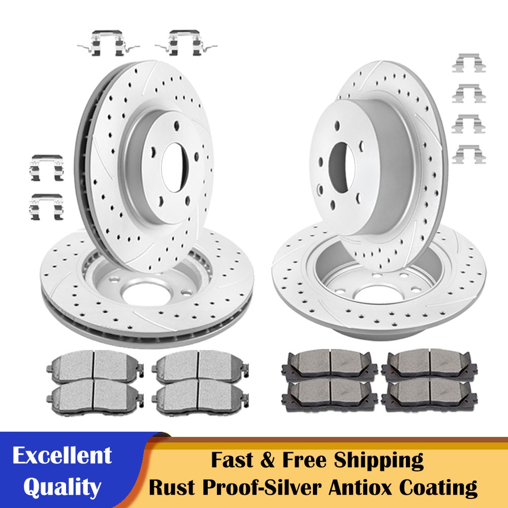 296mm Front Rear Discs Rotors and Ceramic Brakes Pads Kits Fit for Nissan Altima