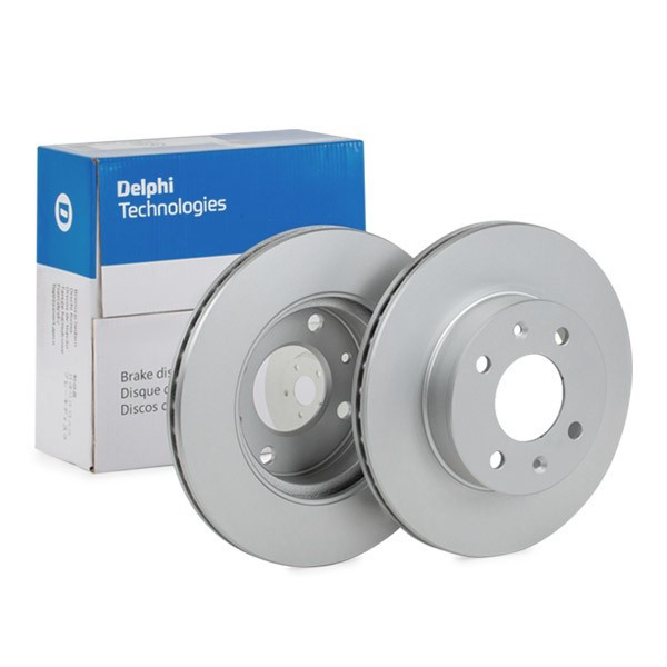 Delphi BG3935C 241mm Coated Front Brake Disc Set for Hyundai i10 Kia Picanto