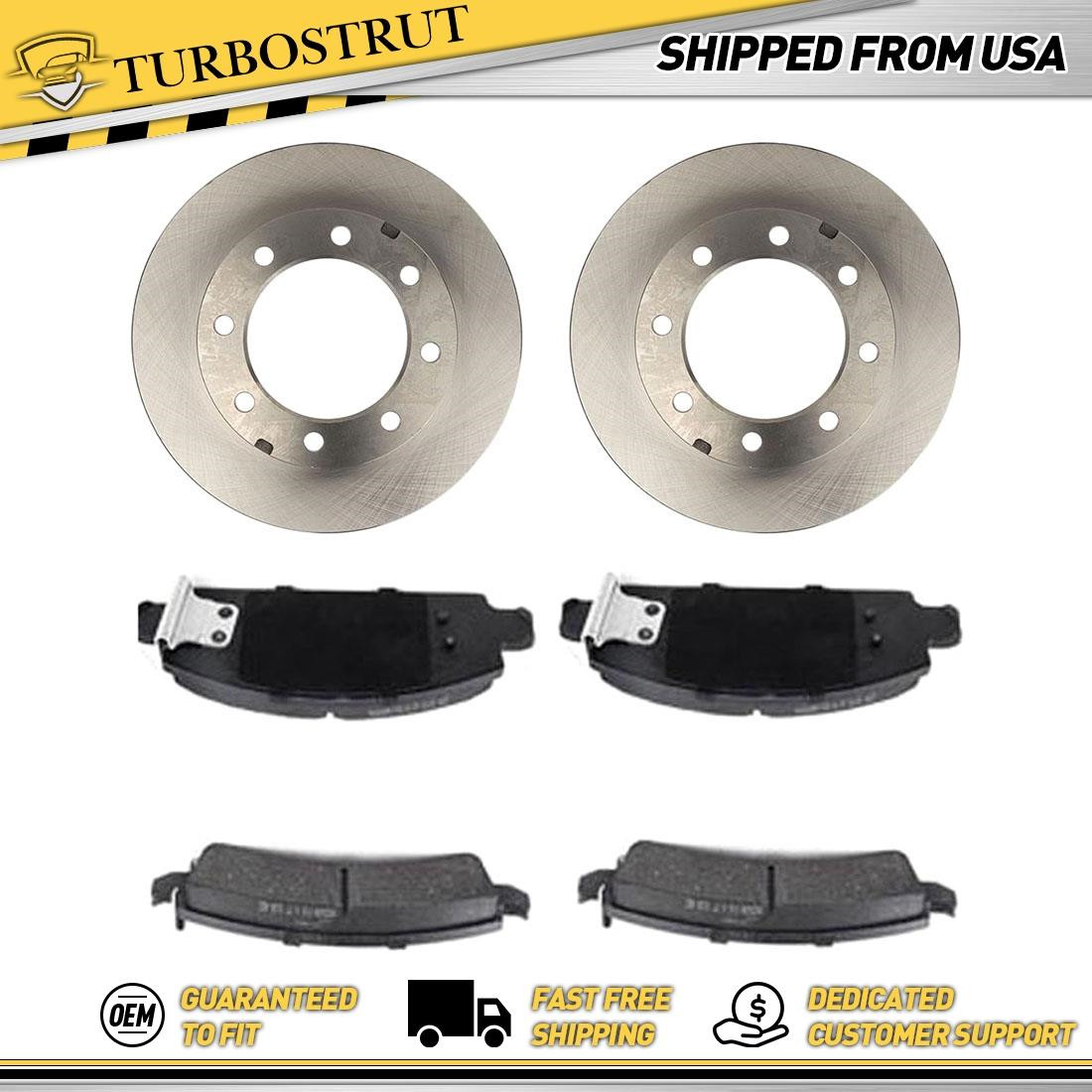 Front OE Brake Rotors Brake Pad For 1977-1986 Chevrolet K30 Lifetime Warranty