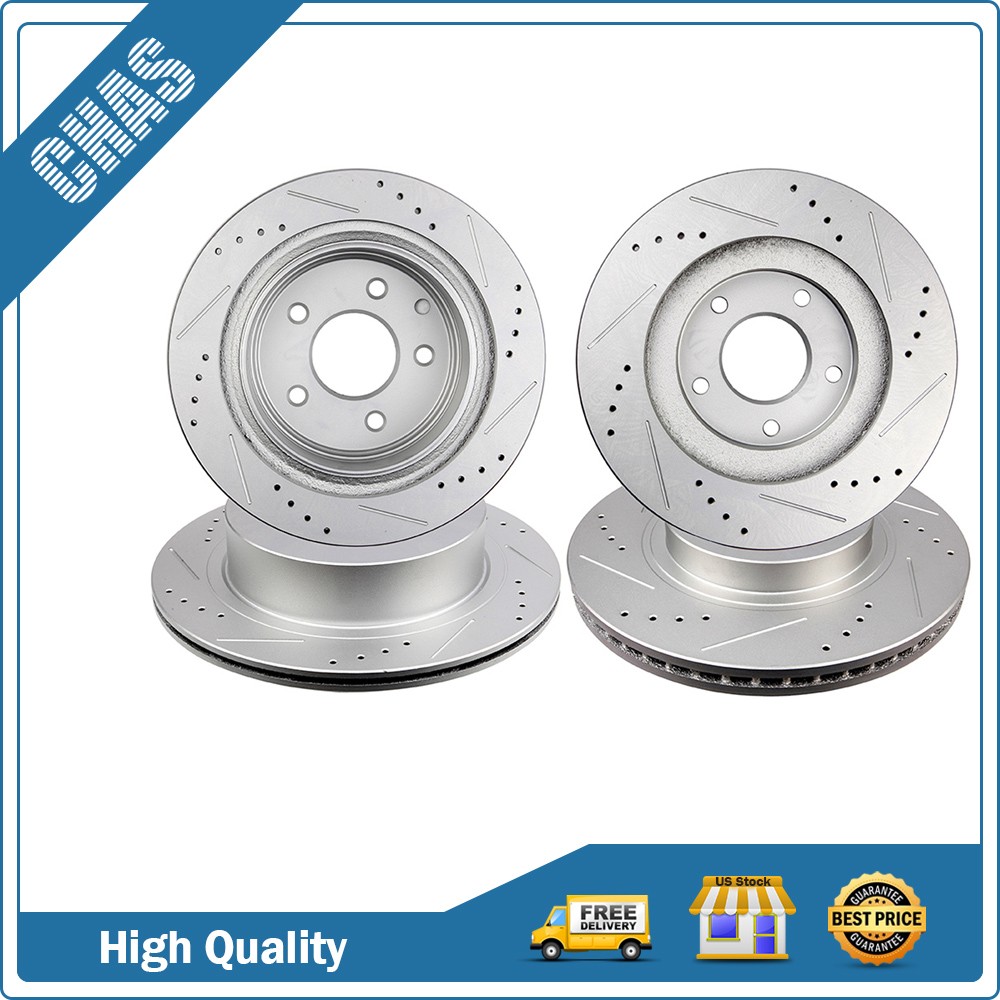 Front & Rear Drilled Brake Rotors For 2003-2005 Infiniti G35 For Nissan 350Z