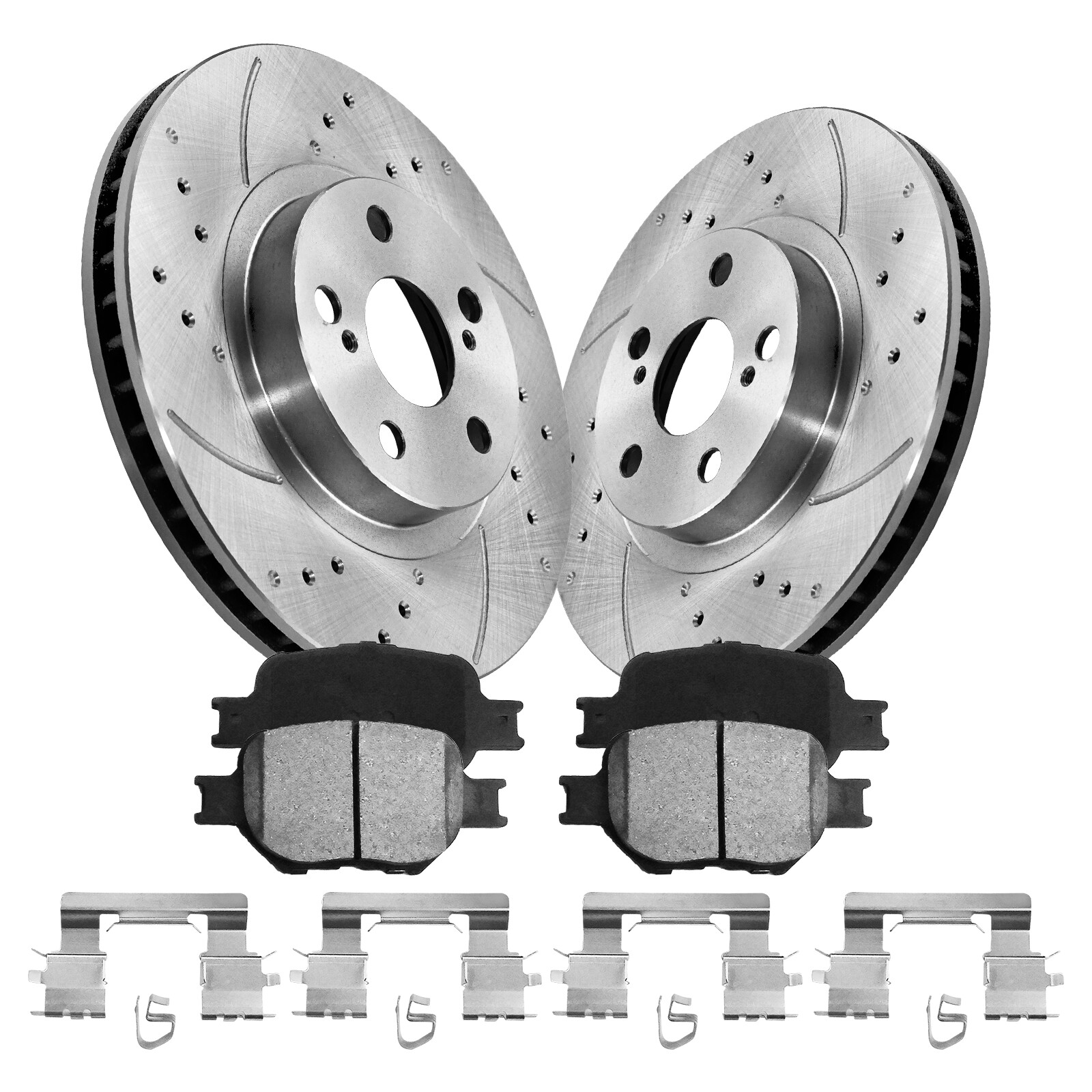 Front Disc Rotors Ceramic Brake Pads for 1998 – 2002 Chevy Prizm Toyota Corolla