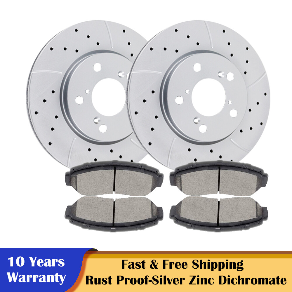Front Drilled Rotors Brake Ceramic Pads Kit for 2005 2006 – 2010 Honda Odyssey