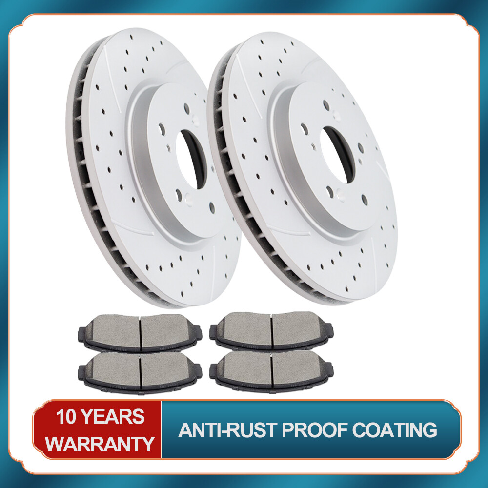 296mm Front Disc Brake Rotors + Ceramic Brake Pads for 2007 – 2016 Honda CR-V