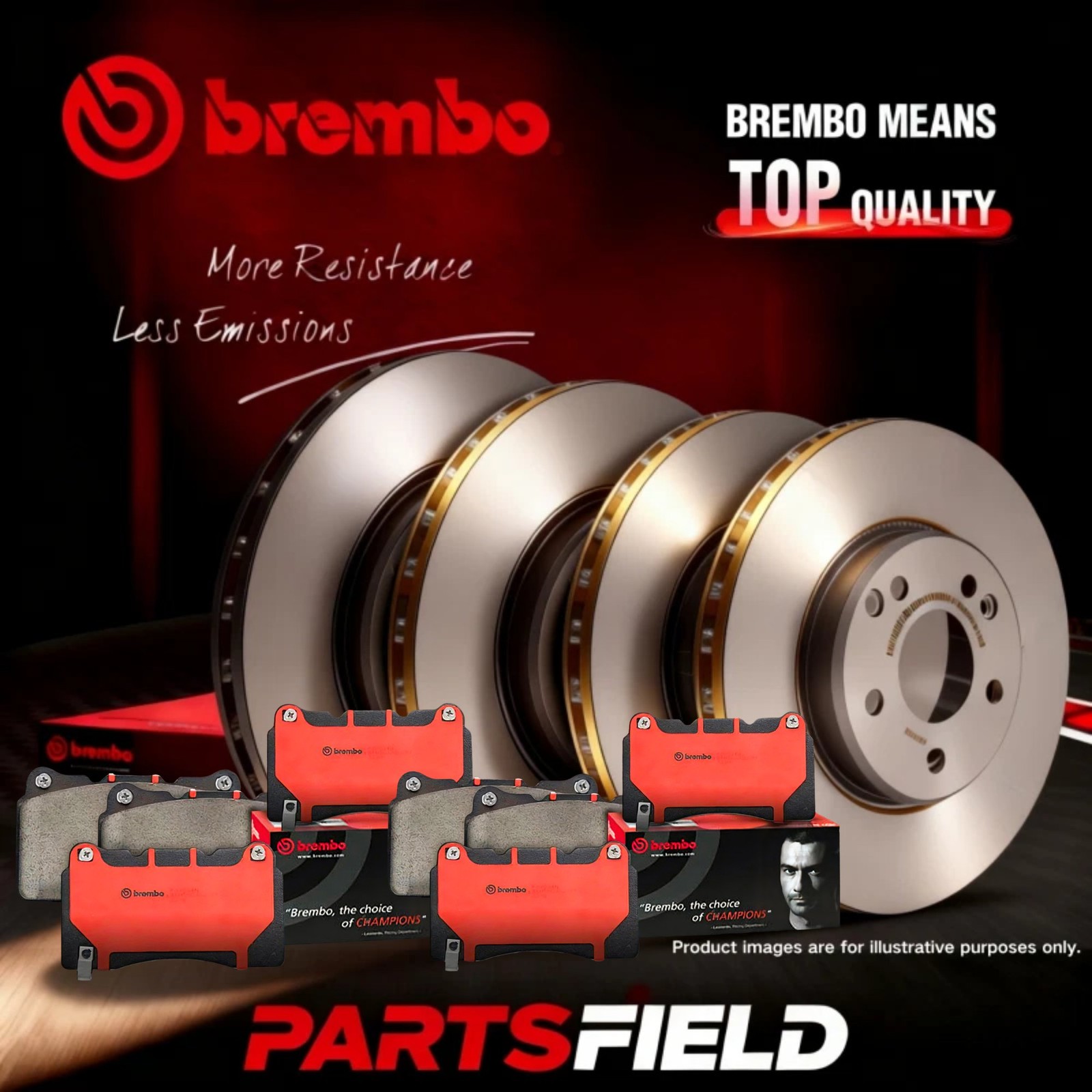 Full Set Brembo UV Coated Disc Rotors+NAO Brake Pads for VW Caddy SAA SAH 11-21