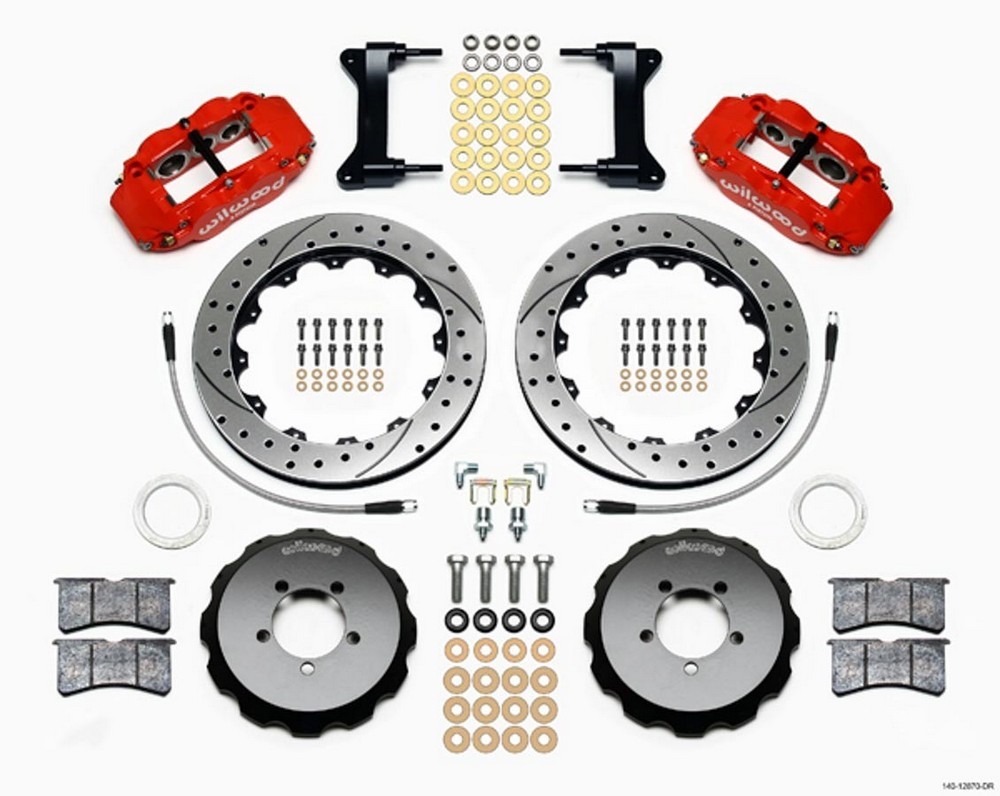 Wilwood for Narrow Superlite 6R Front Hat Kit 12.88in Drill Red 2012-Up Toyota /
