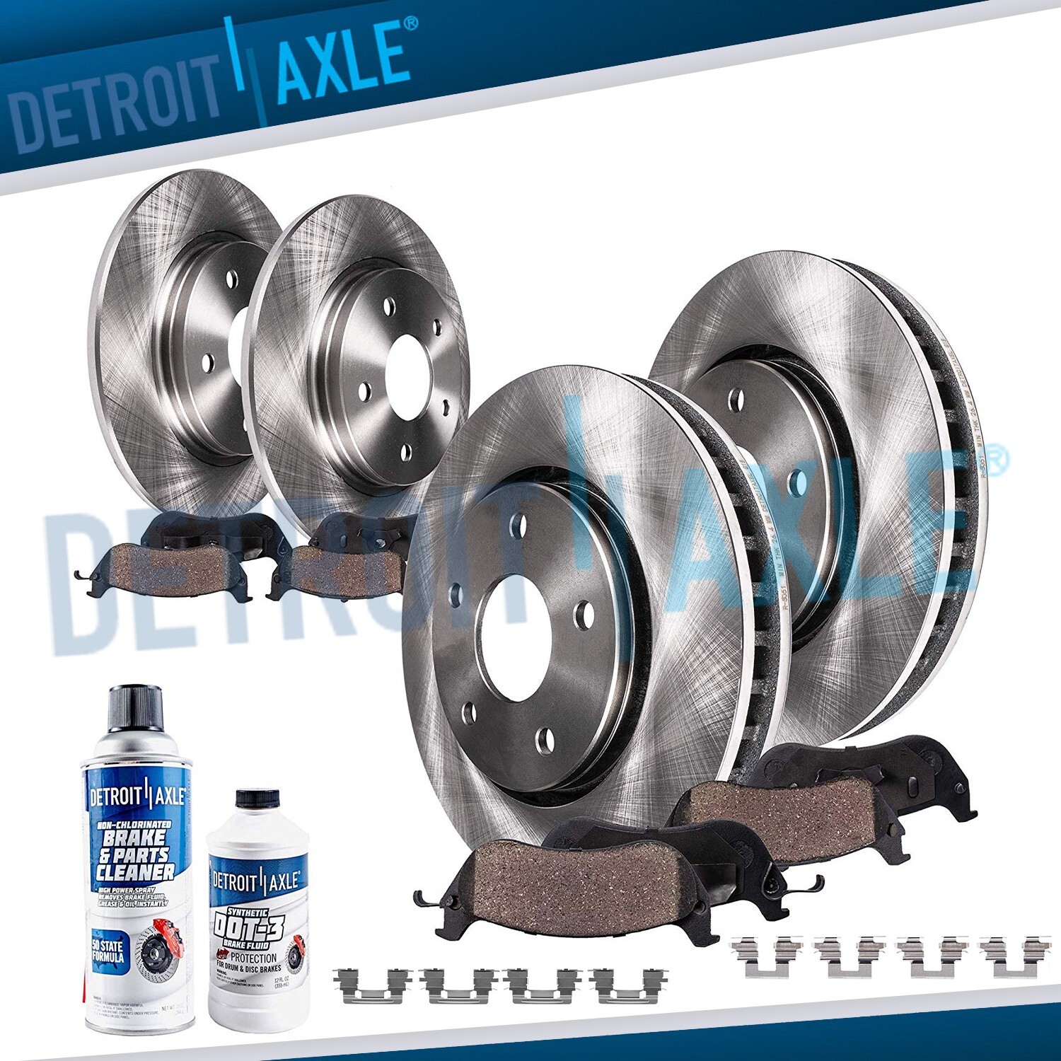 Front & Rear Disc Rotors Ceramic Brake Pads Kit for 2002 2003-2006 Toyota Camry