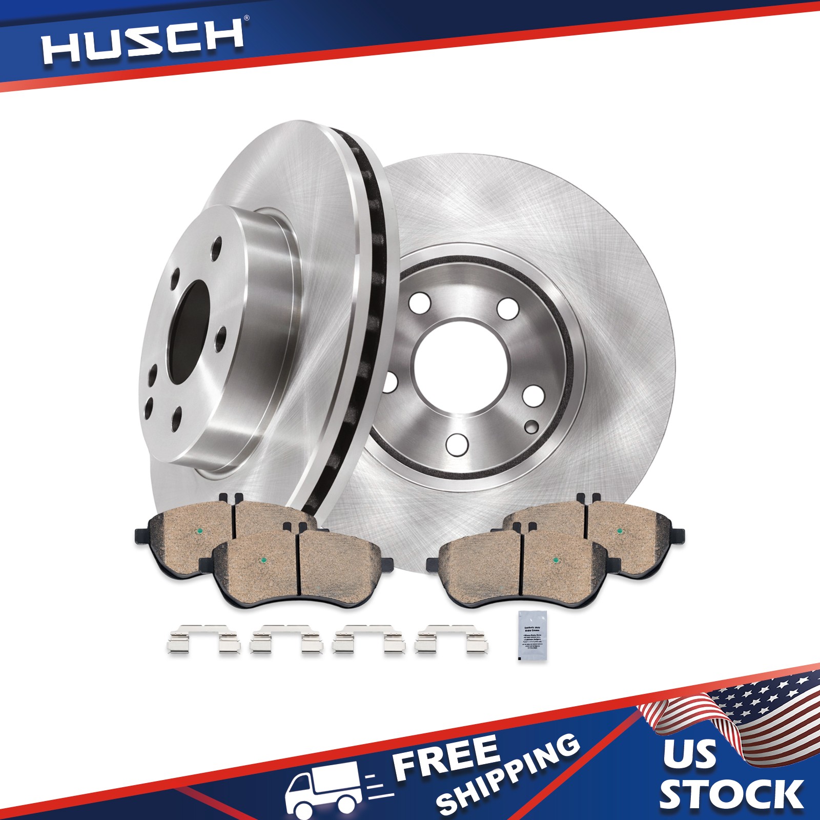 Front Disc Rotors + Ceramic Brake Pads for Mercedes-Benz C2300 C300 SLK250 C250