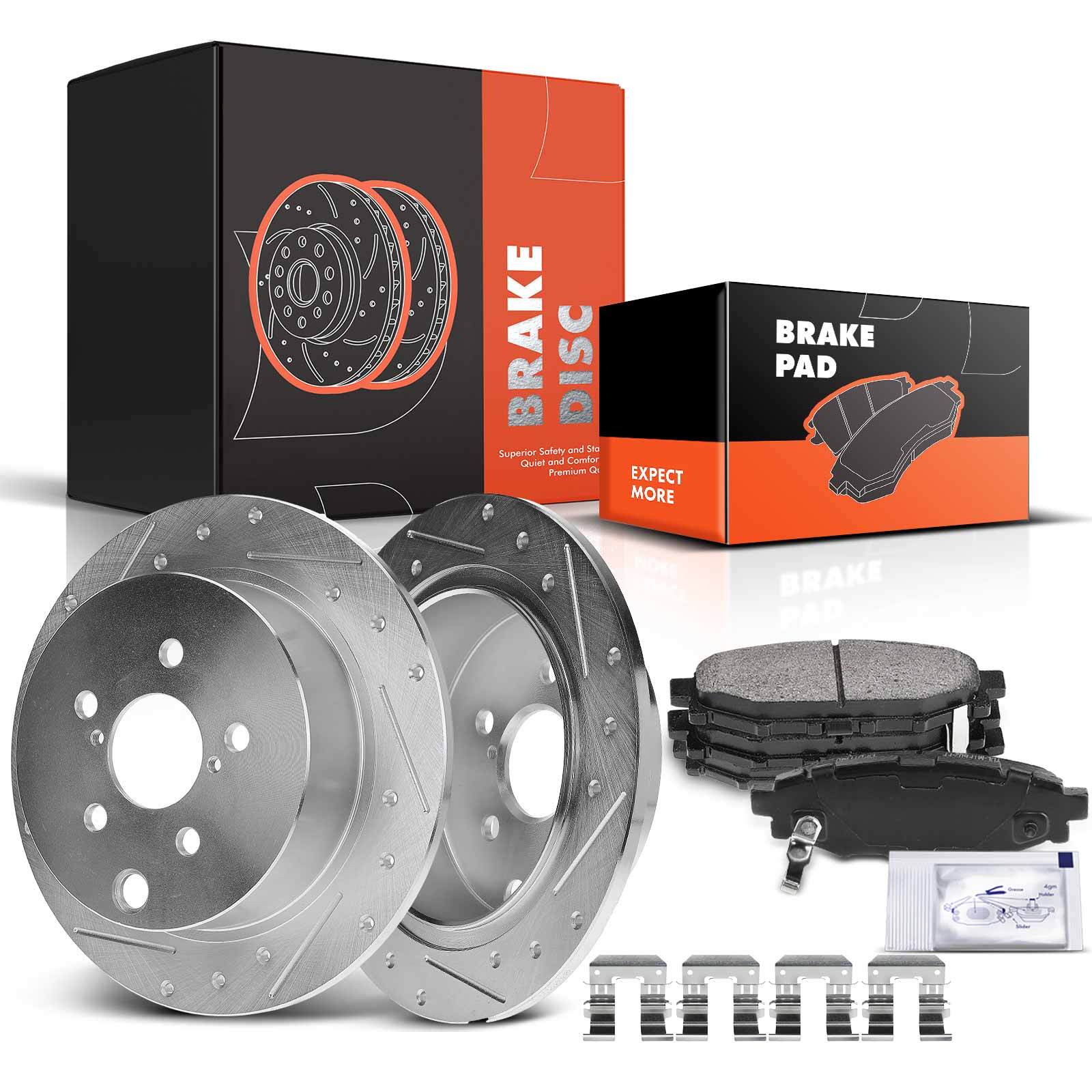 Drilled Disc Brake Rotor & Brake Pads for Subaru Impreza 2012-2019 Forester Rear