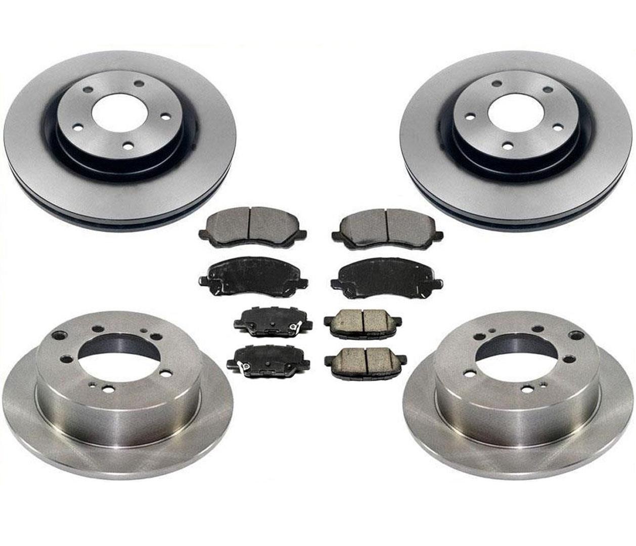 Front & Rear Rotors & Brake Pads Fits Mitsubishi Outlander 2016-2018