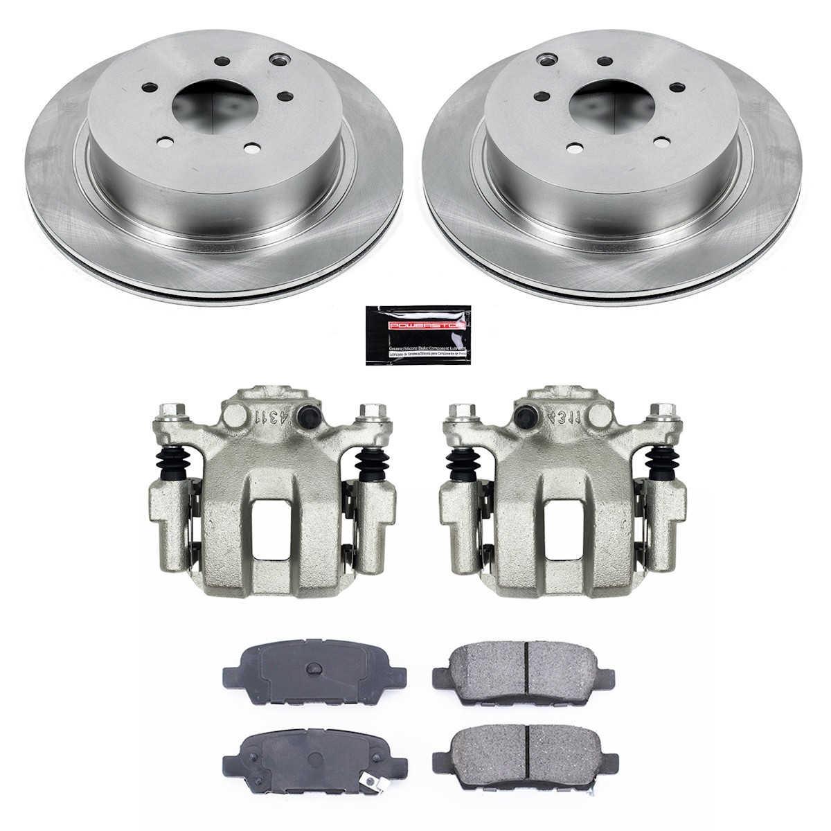 Powerstop Rear 308mm Brake Discs Calipers Pads Kit for 03-08 Infiniti FX35 FX45