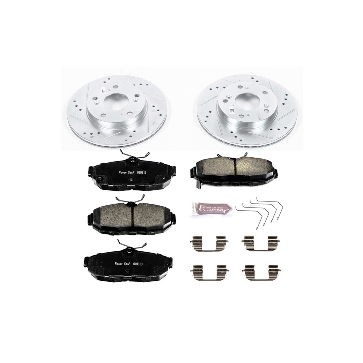 KC6319 Powerstop 2-Wheel Set Brake Kit With Calipers Front Sedan for Honda Civic