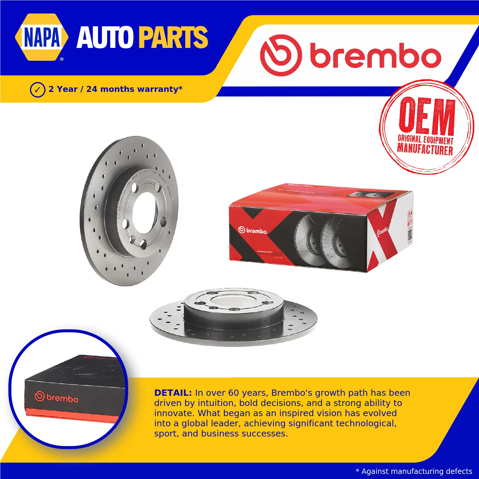 2x Brake Discs Pair fits AUDI A3 8L1 1.9D Rear 00 to 03 239mm Set Brembo Quality