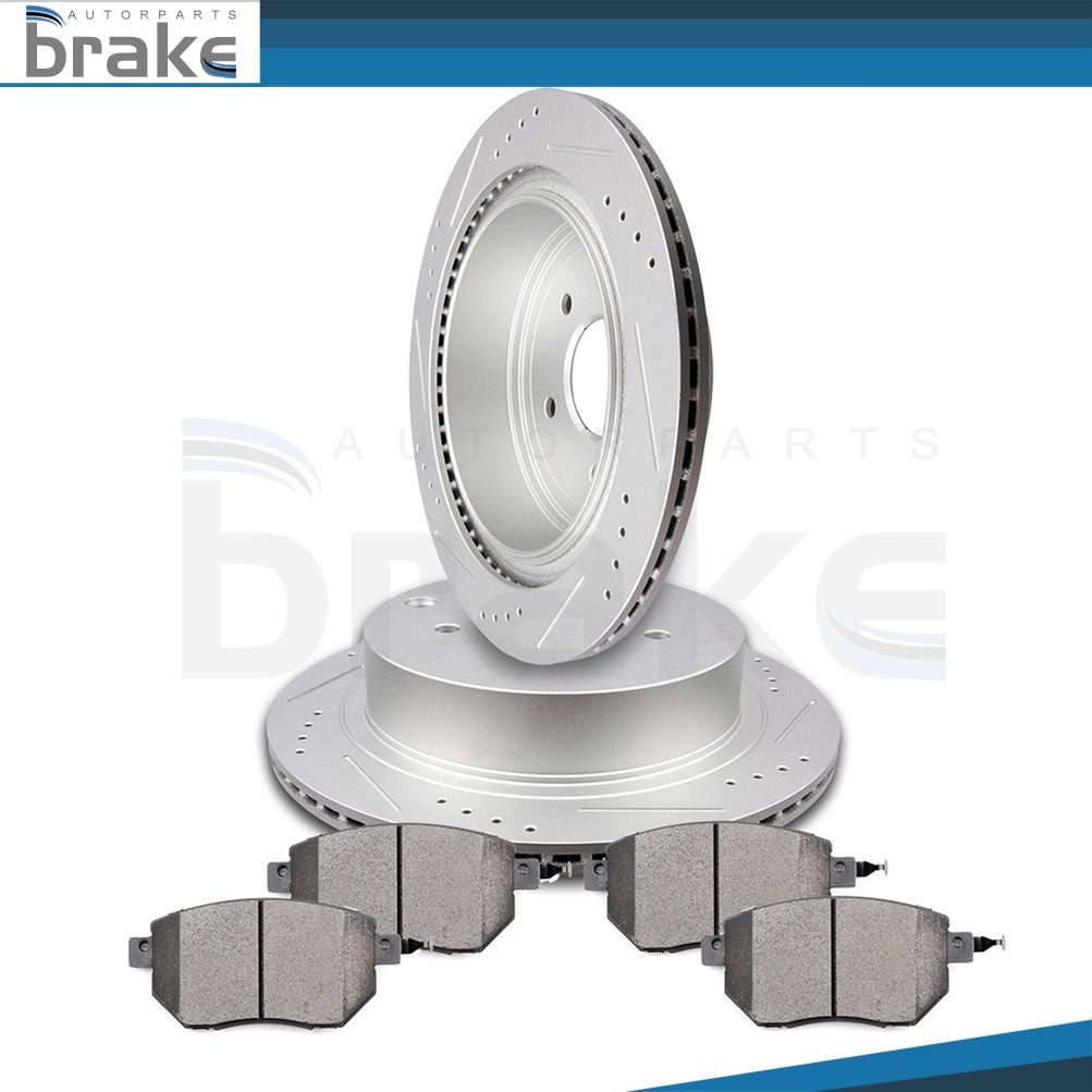 Rear Drilled Slotted Brake Rotors Ceramic Pads Fits 03-05 For Infiniti FX35 FX45