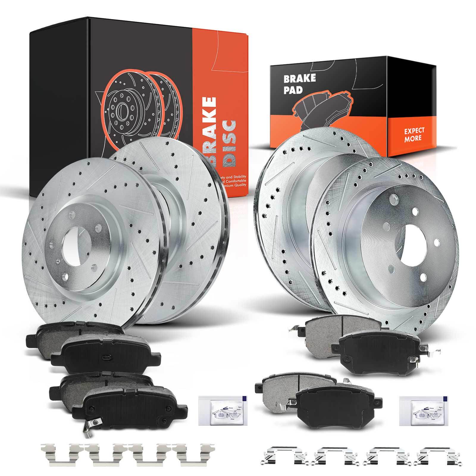 Front & Rear Drilled Rotor & Ceramic Brake Pad for Nissan Murano 2005-2007 2012