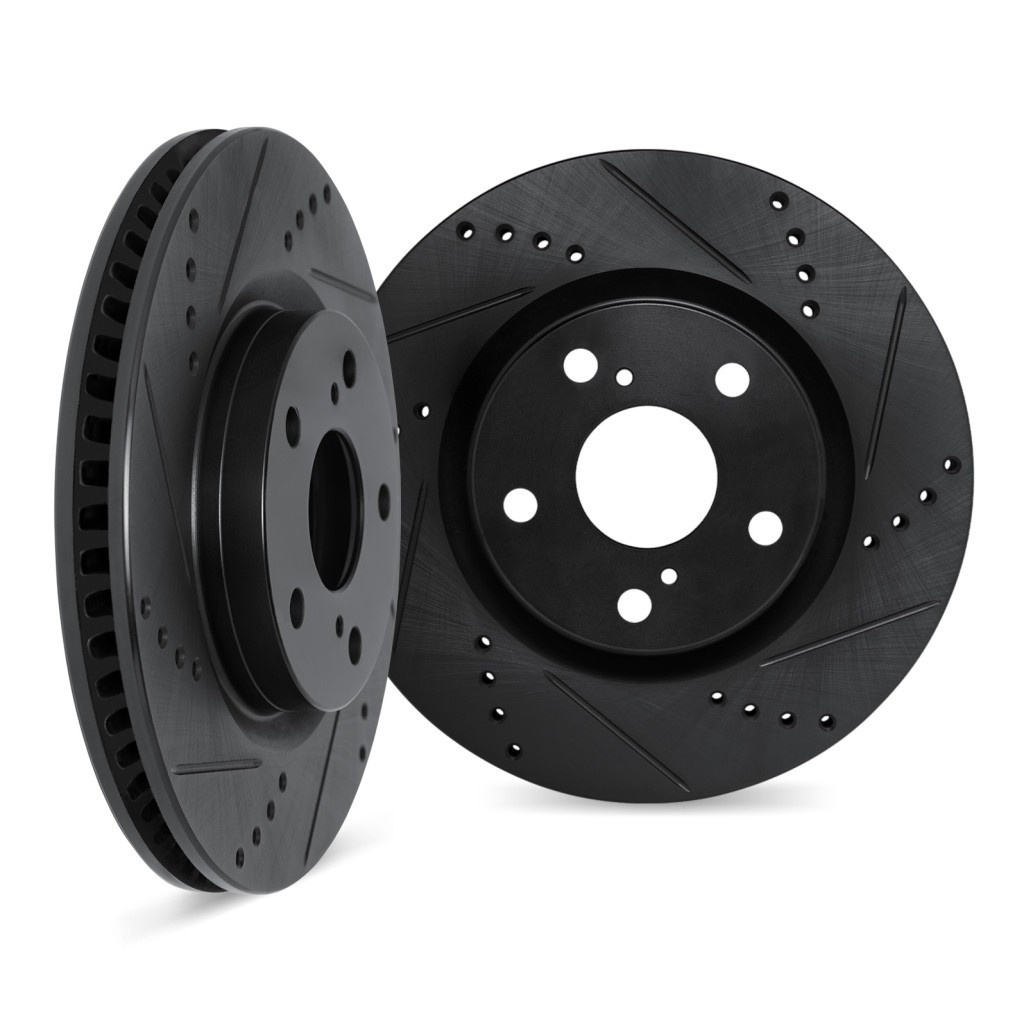 For Chevy Camaro 2021 2022 2023 2024 Rotor Set | Black | Drilled And Slotted