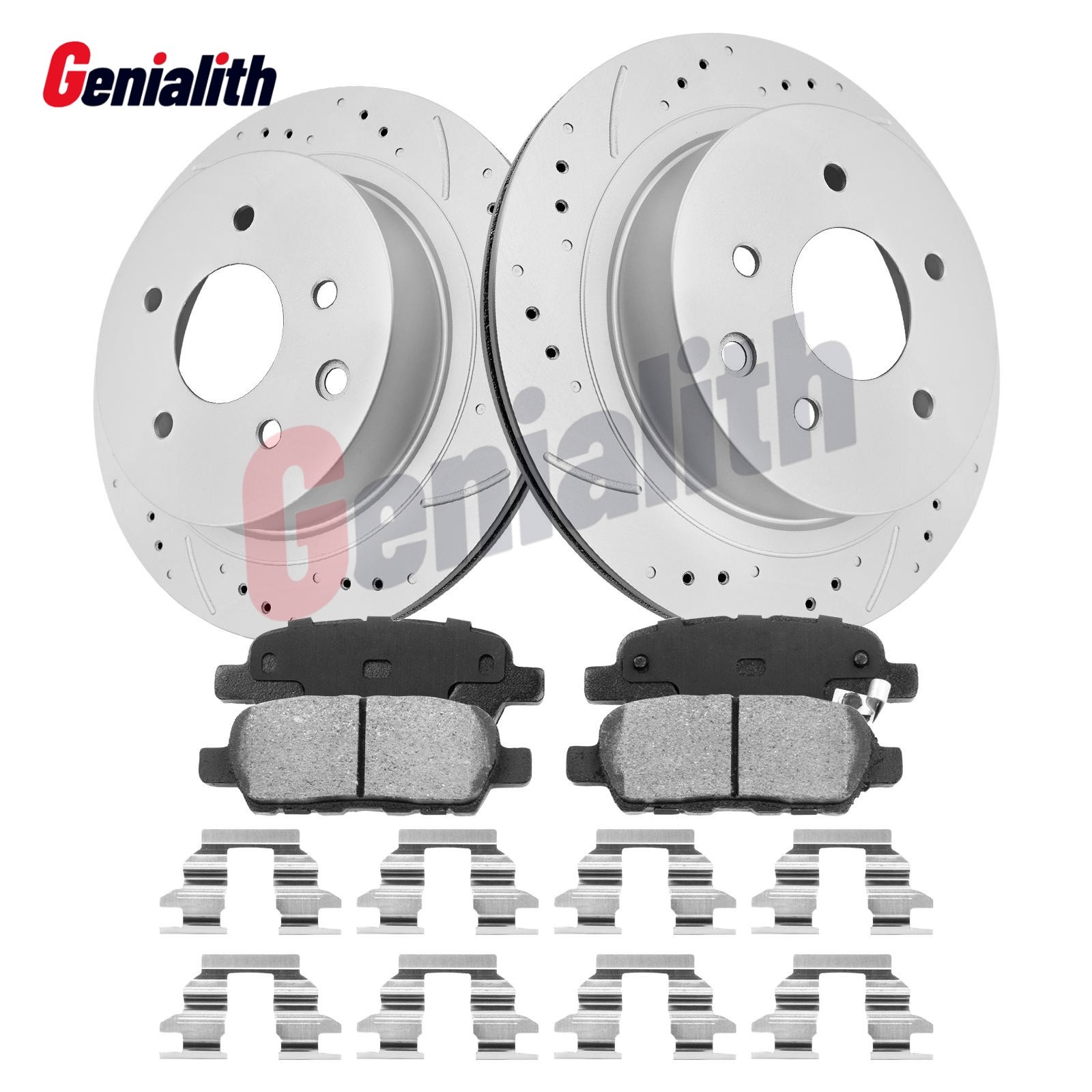 Front & Rear Drilled Rotors Ceramic Pads for 2003-2005 INFINITI G35 Nissan 350Z