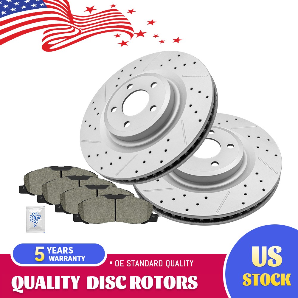 13.58 inch Front Brake Rotors And Ceramic Brake Pads for 2020-2025 Ford Explorer