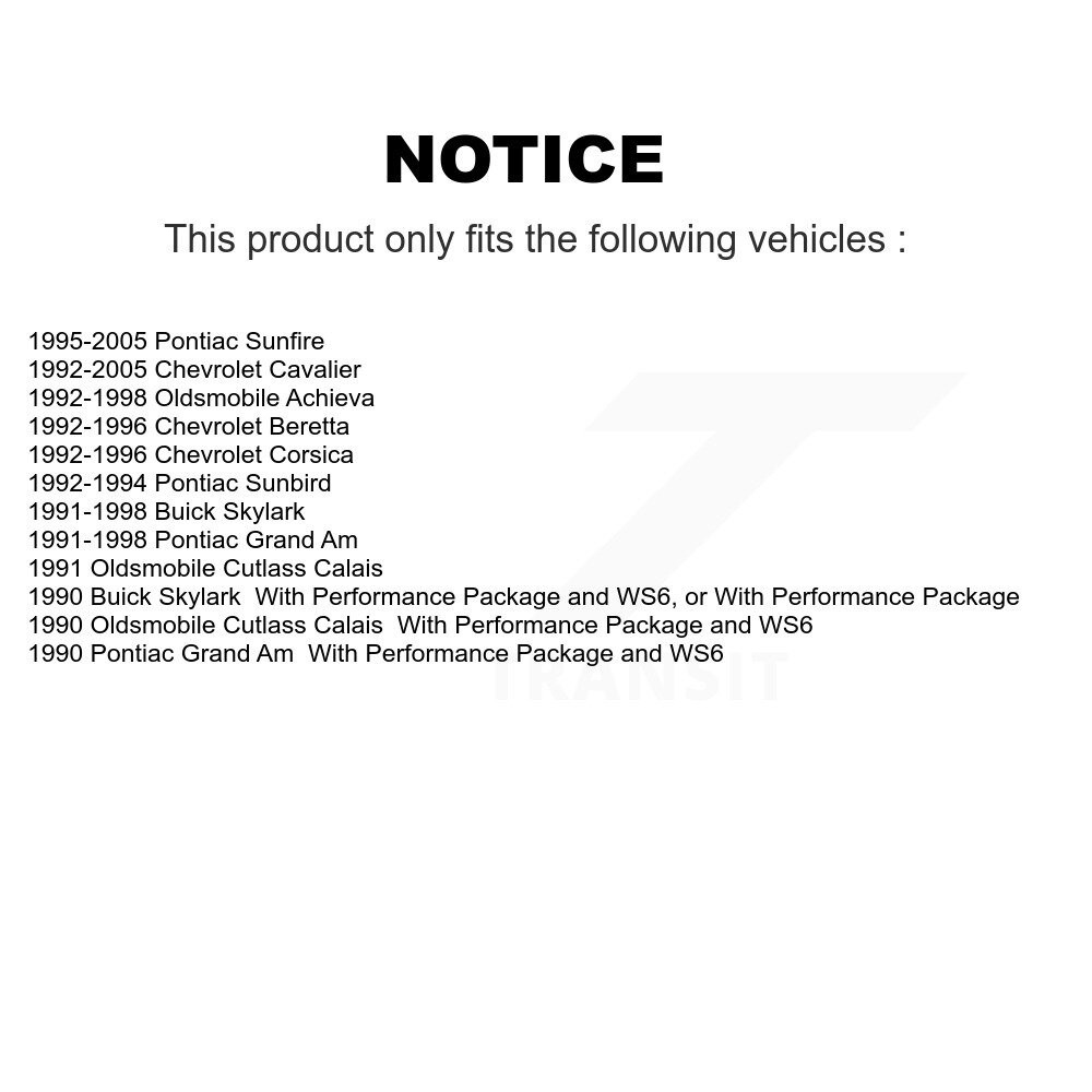 Coated Brake Rotor Semi-Metallic Pad Front Kit For Chevrolet Cavalier Pontiac Am