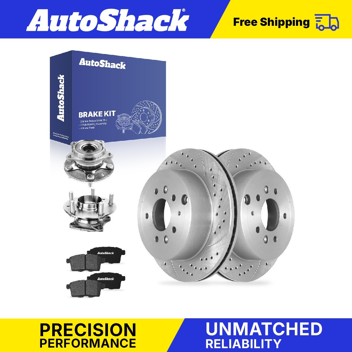Rear Drilled Slotted Brake Rotors Pads Hubs for Mazda, CX-7 2007-2012
