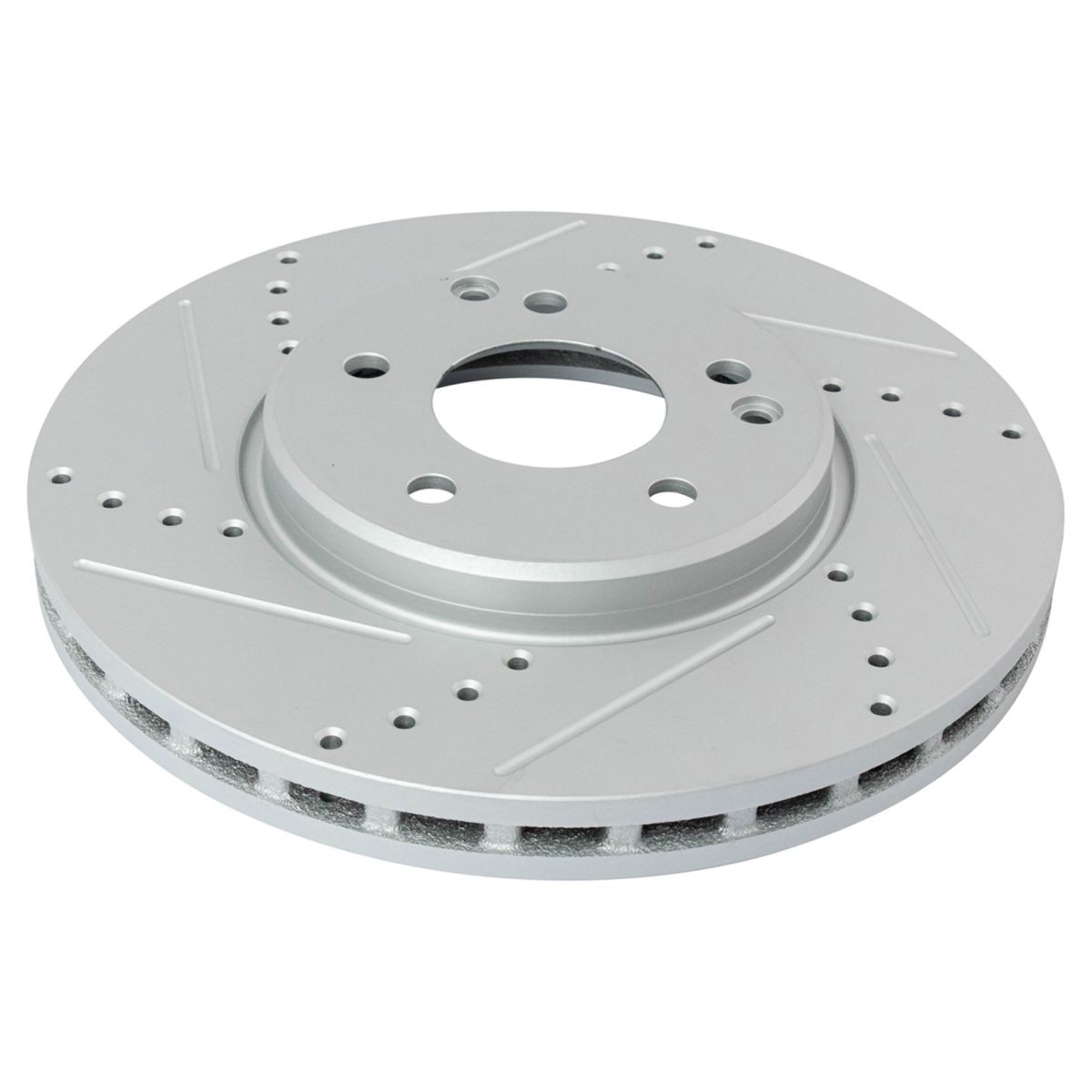 Performance Brake Rotor Drilled Slotted Front Coated Pair for Mercedes