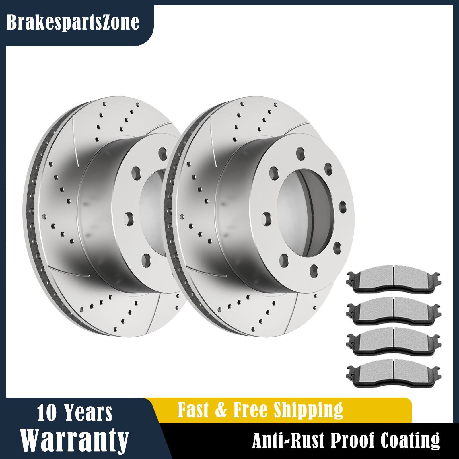 353mm Front Brake Rotors Pads Kit fit for Dodge RAM 1500 2006 2007-2008 Drilled