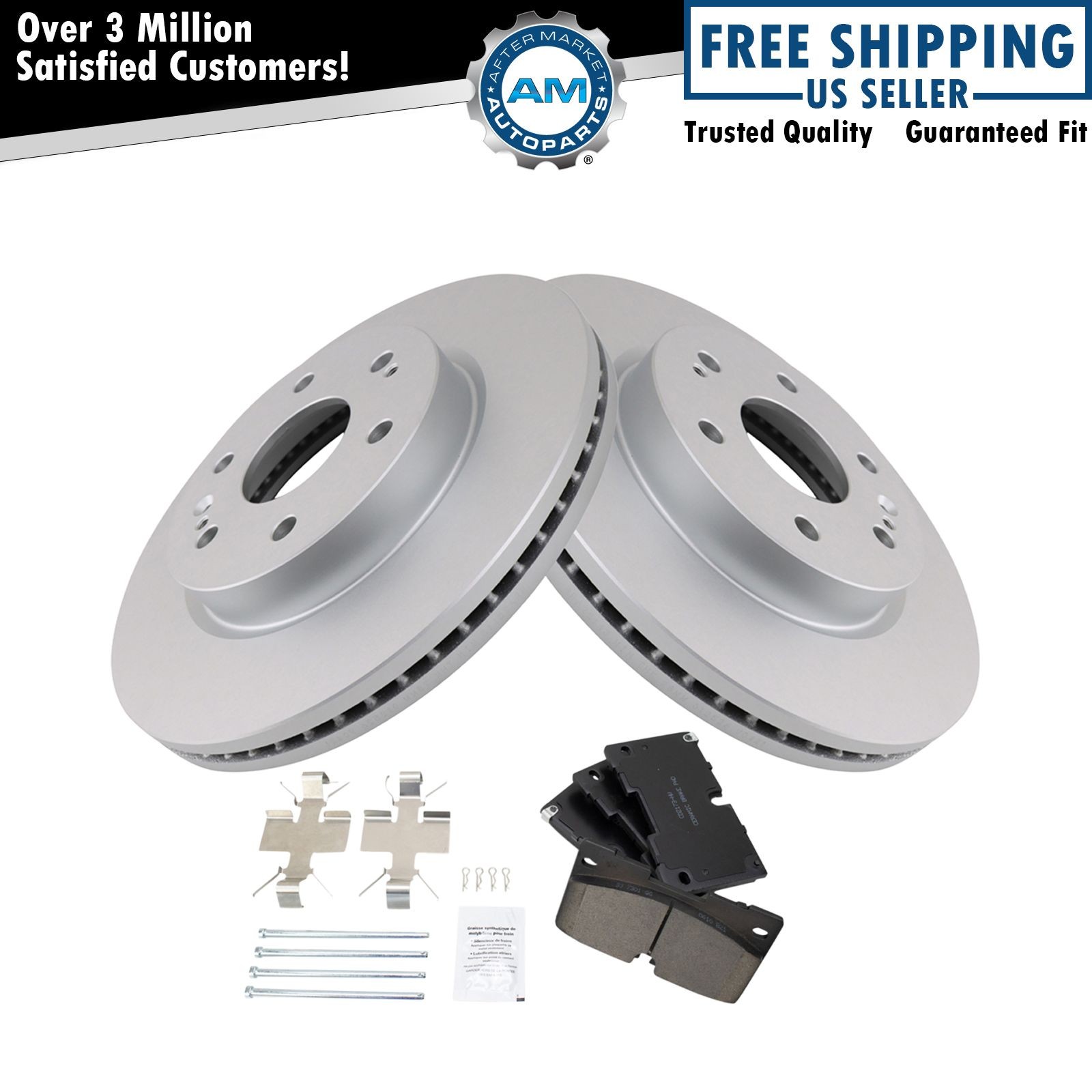 Front Brake Pad & Rotor Kit Ceramic Premium G-Coated Fits Cadillac Chevrolet GMC