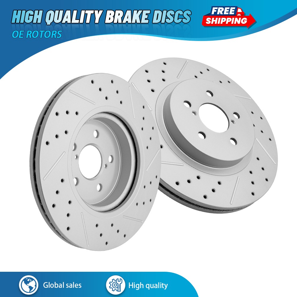 293.5mm Front Drilled Disc Brake Rotors for Subaru Crosstrek Impreza 2017-2023