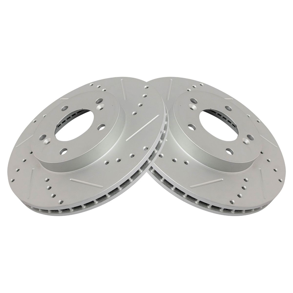 TRQ Front Performance Drilled & Slotted Brake Rotor & Posi Ceramic Pad Kit