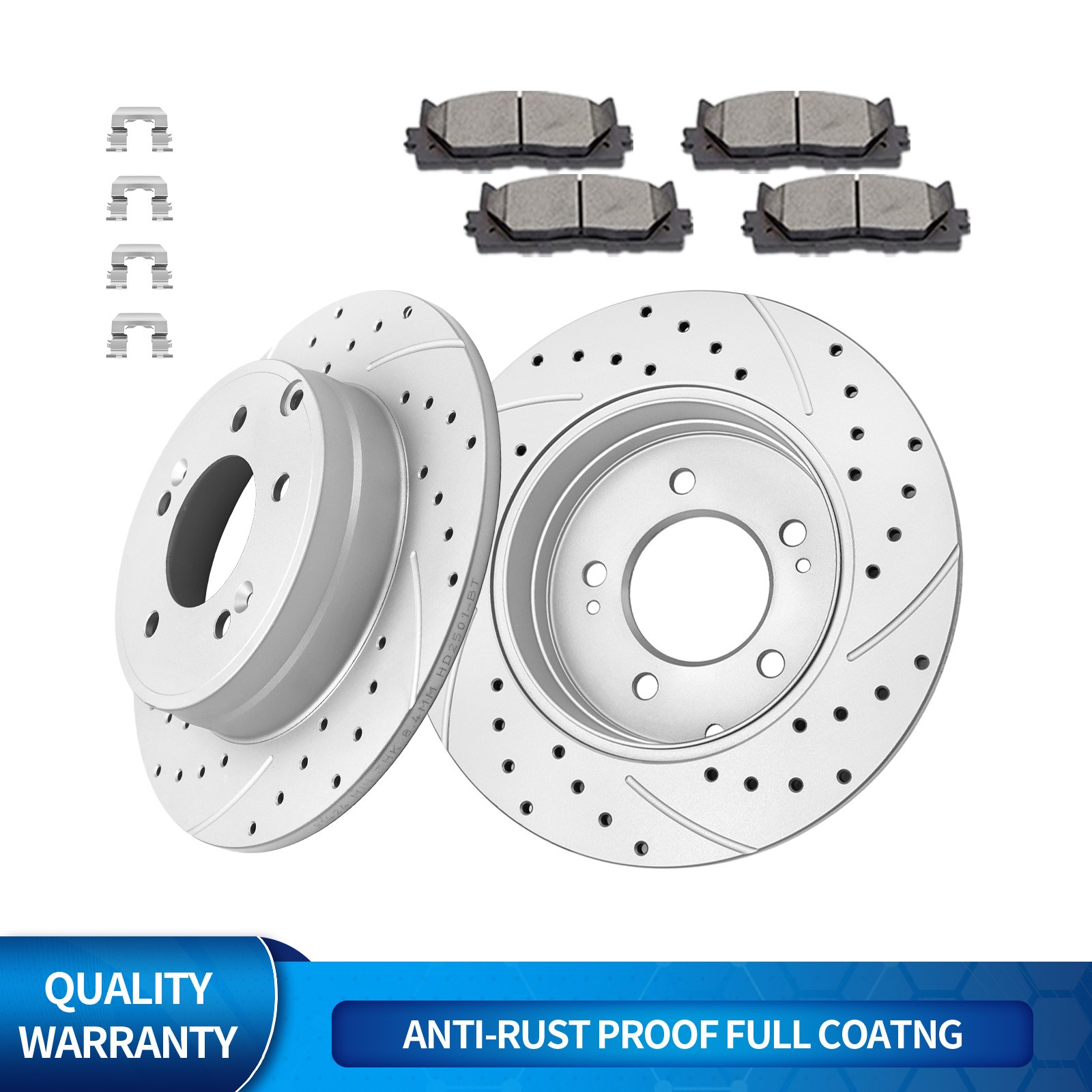 283mm Rear Discs Brake Rotors and Brake Pads for Hyundai Sonata Azera Kia Optima