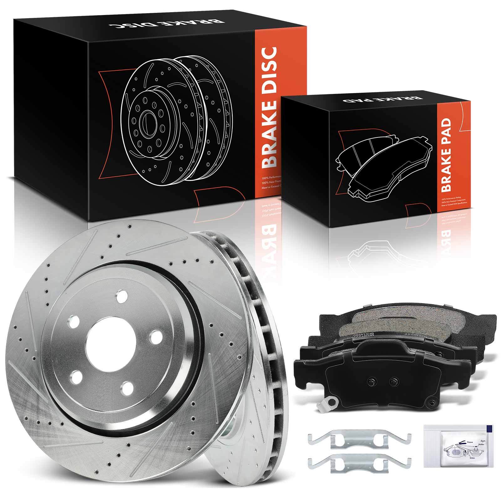 6x Drilled Brake Rotors & Brake Pads for Dodge Durango 2017-2020 Jeep Rear Side