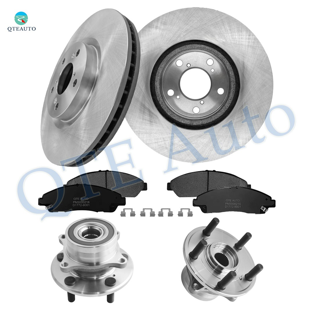 8PC Front 330mm Brake Rotors-Ceramic Brake Pad-Wheel Hub For 2007-2013 Acura MDX