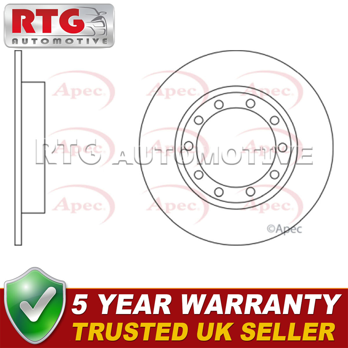Rear 1x Brake Disc Fits Ford Transit 2006-2018 2.1 2.2 dCi 2.3 2.4 1488311