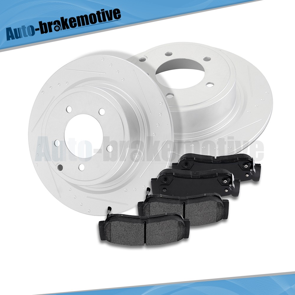 FOR 2009-2017 JEEP COMPASS G3000 CASTING REAR BRAKE DISCS ROTORS CERAMIC PADS